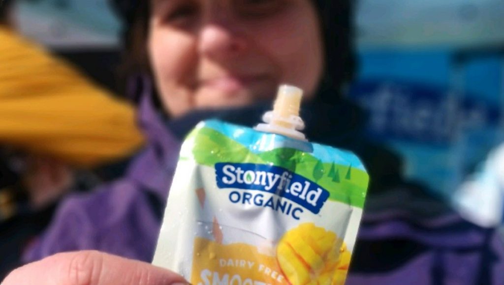 Stonyfield Organic sampling smoothie