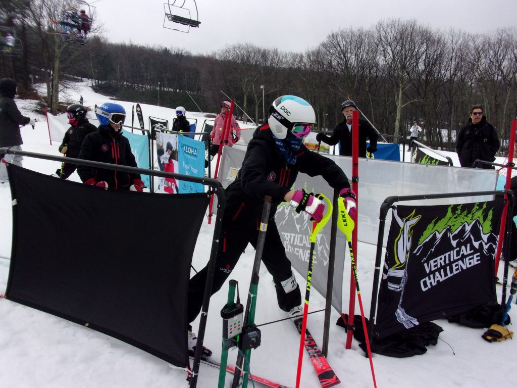 person getting ready for a ski race